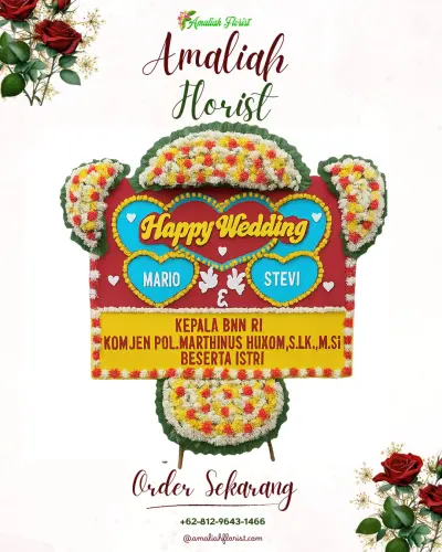 Karangan Papan Bunga Pernikahan di Trimurti